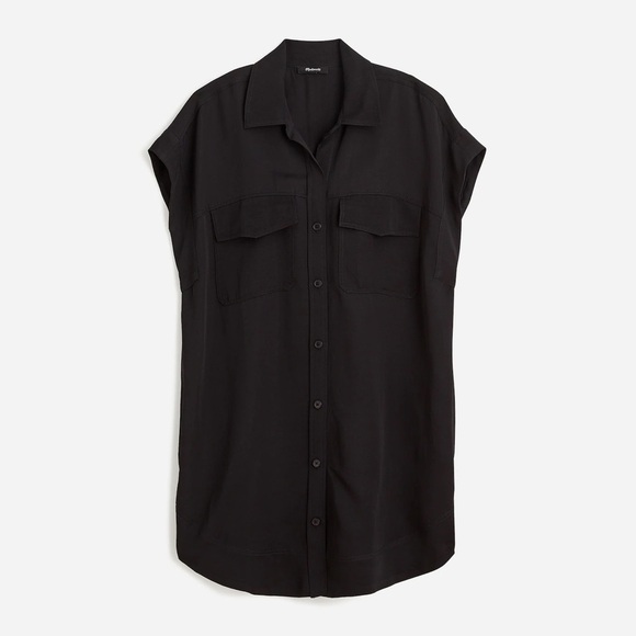 Madewell Utility Button Front Mini Dress - Picture 1 of 11